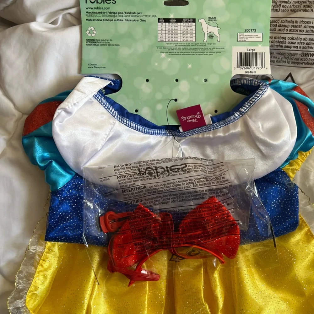 Rubie's Snow White Dog Costume - Blue, Yellow, Red